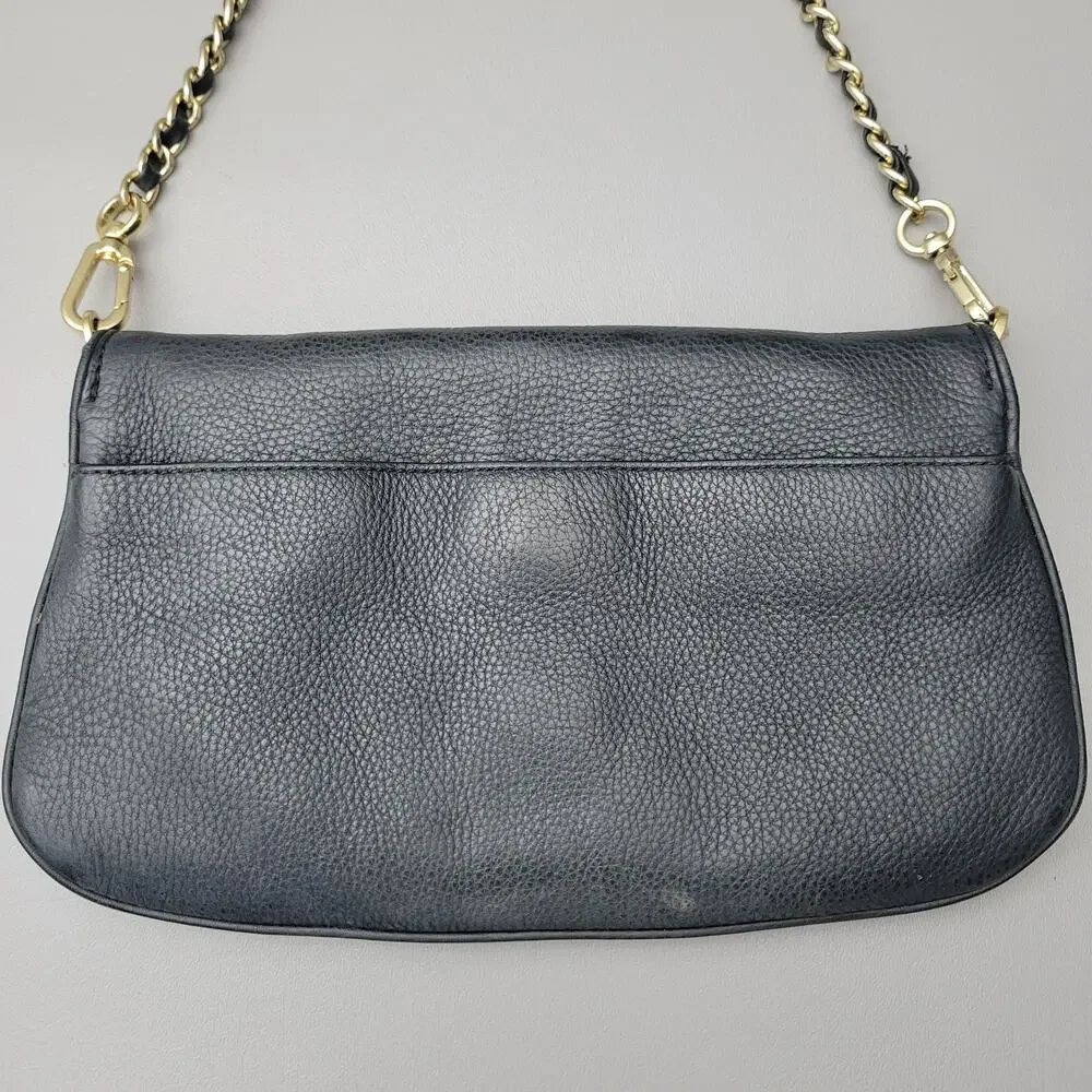 Tory Burch Bag Womens Britten Convertible Black Detachable Chain Strap Crossbody